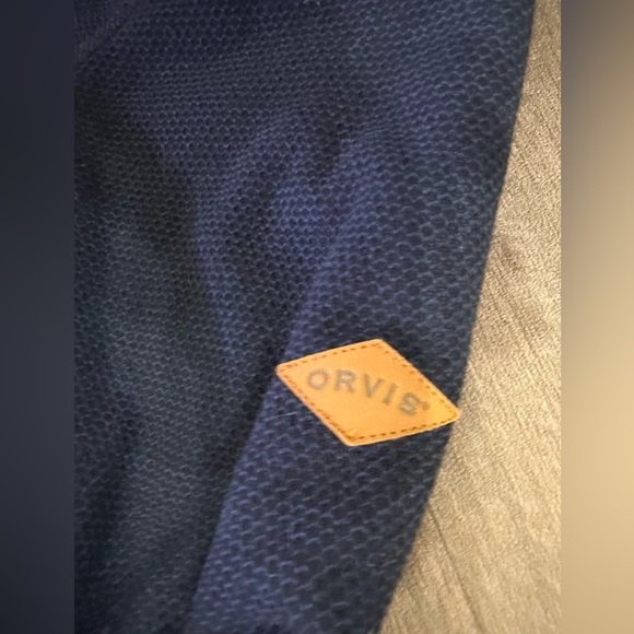 Orvis Classic Collection men’s navy 1/4 zip sherpa lined pullover. Size XL - Picture 2 of 4